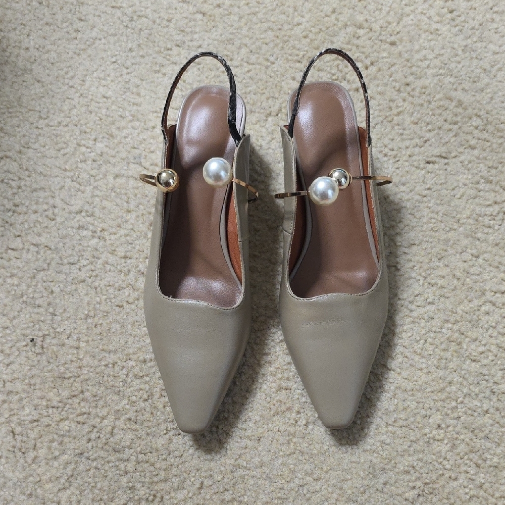Elegant Beige Slingback Heels